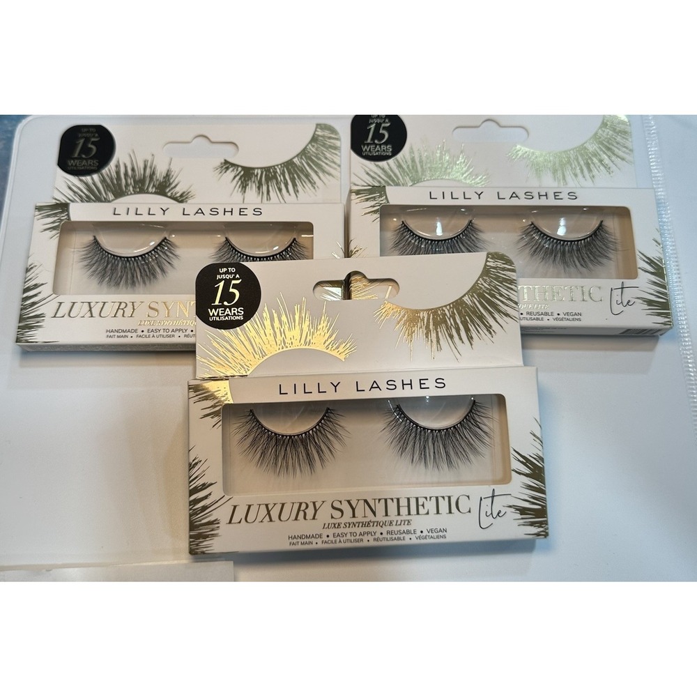LILLY LASHES Luxury Synthetic Lashes Radiant Vegan 3 Pairs Up To 15 Wears Newbox